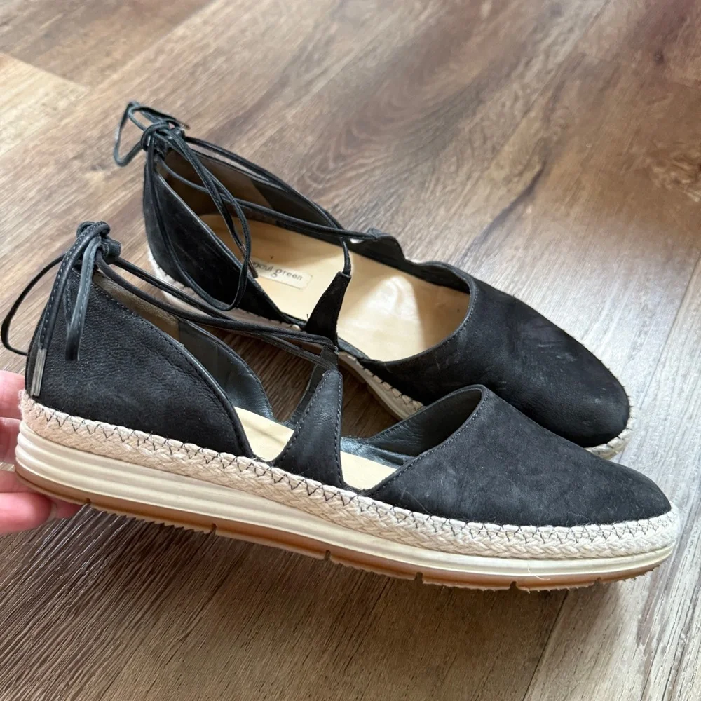 Paul Green Black Espadrille Flats 7.5